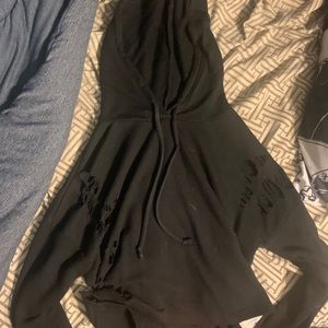 Black cropped hoodie